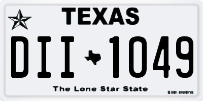 TX license plate DII1049