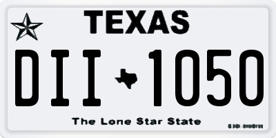 TX license plate DII1050