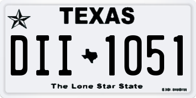 TX license plate DII1051