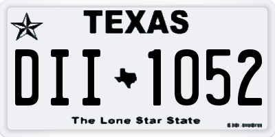 TX license plate DII1052