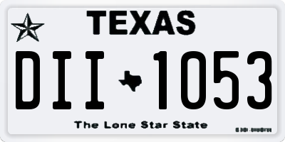 TX license plate DII1053