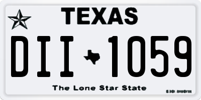 TX license plate DII1059