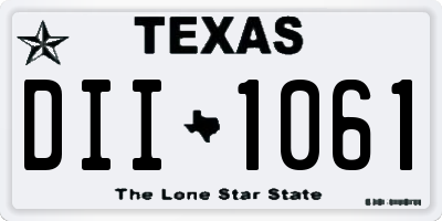 TX license plate DII1061
