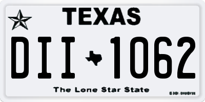 TX license plate DII1062