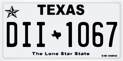 TX license plate DII1067