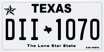 TX license plate DII1070