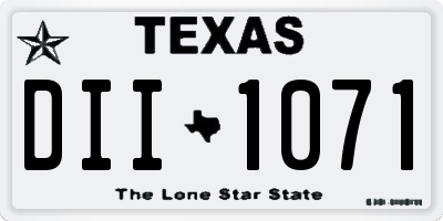 TX license plate DII1071