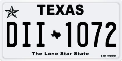 TX license plate DII1072