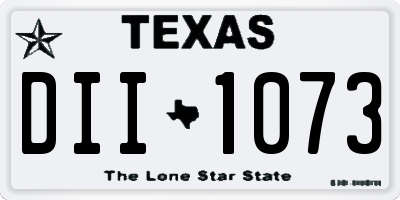 TX license plate DII1073