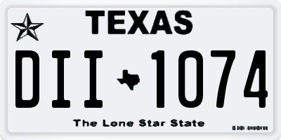 TX license plate DII1074