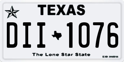 TX license plate DII1076