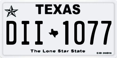 TX license plate DII1077