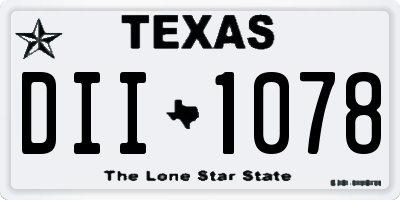 TX license plate DII1078