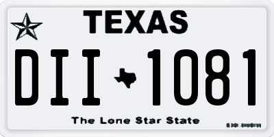 TX license plate DII1081