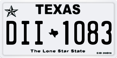 TX license plate DII1083