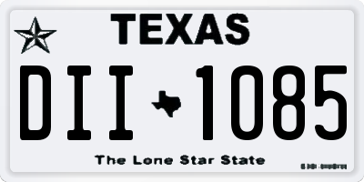 TX license plate DII1085