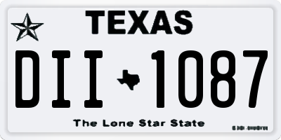 TX license plate DII1087