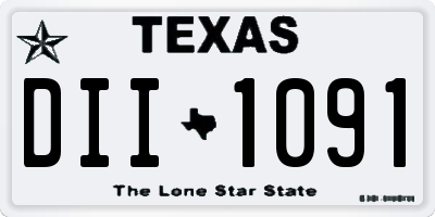 TX license plate DII1091