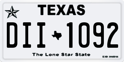 TX license plate DII1092