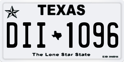 TX license plate DII1096