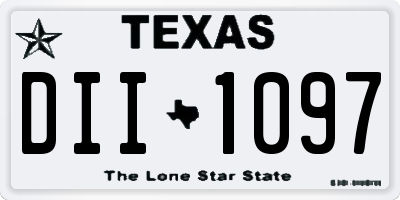 TX license plate DII1097