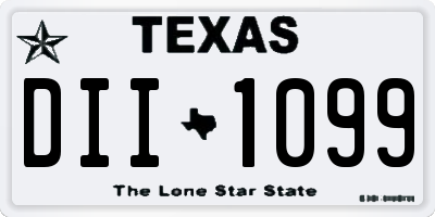 TX license plate DII1099
