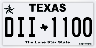 TX license plate DII1100