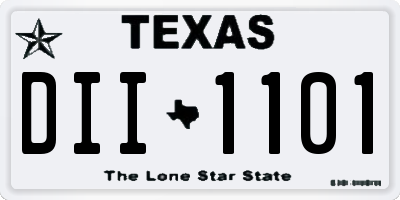TX license plate DII1101