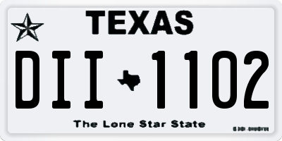 TX license plate DII1102