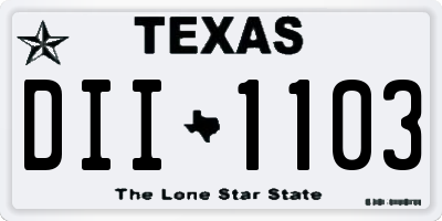 TX license plate DII1103
