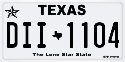 TX license plate DII1104
