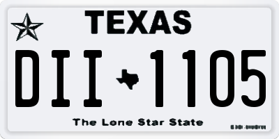 TX license plate DII1105