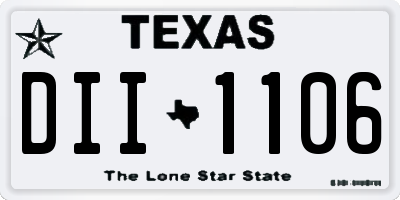 TX license plate DII1106