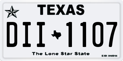 TX license plate DII1107