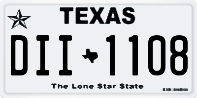 TX license plate DII1108