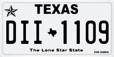 TX license plate DII1109