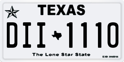 TX license plate DII1110