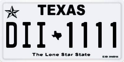 TX license plate DII1111