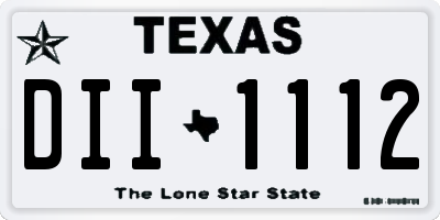 TX license plate DII1112