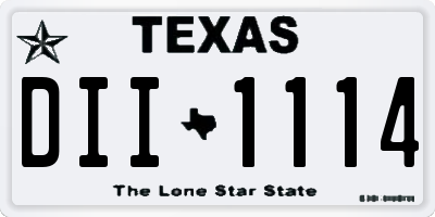 TX license plate DII1114