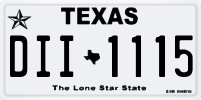 TX license plate DII1115