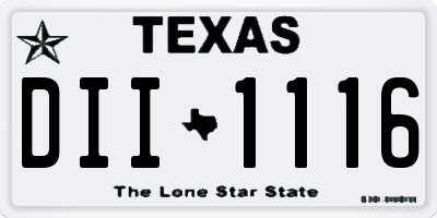 TX license plate DII1116