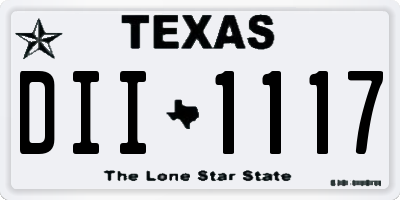 TX license plate DII1117