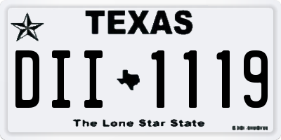TX license plate DII1119