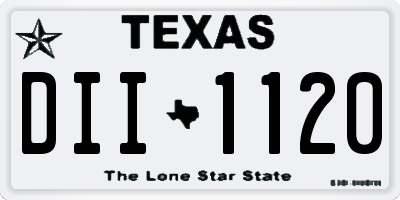 TX license plate DII1120