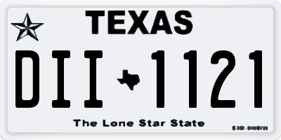 TX license plate DII1121