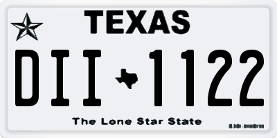 TX license plate DII1122