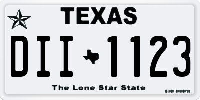 TX license plate DII1123