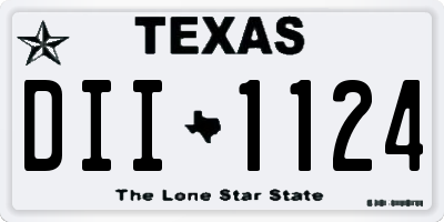 TX license plate DII1124