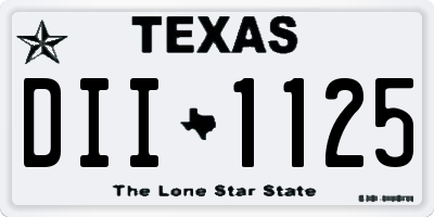 TX license plate DII1125
